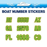 Custom Boat Registration Numbers Stickers Letter Decal 2pcs - Plain Green C145