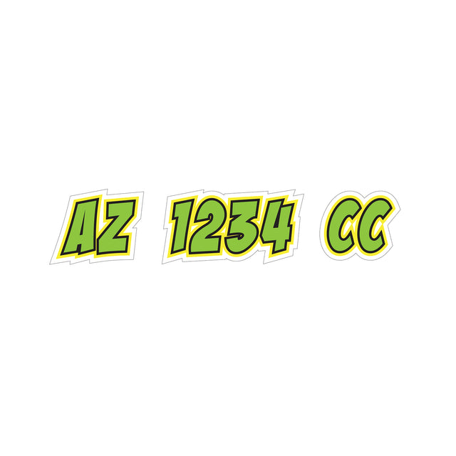 Custom Boat Registration Numbers Stickers Letter Decal 2pcs - Plain Green C145