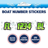 Custom Boat Registration Numbers Stickers Letter Decal 2pcs - Plain Green C146