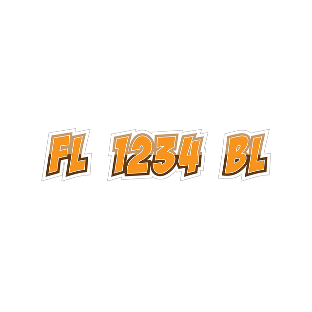 Custom Boat Registration Numbers Stickers Letter Decal 2pcs - Plain Orange C149