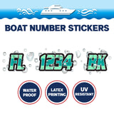 Custom Boat Registration Numbers Stickers Letter Decal 2pcs - Plain Green C150