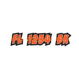 Custom Boat Registration Numbers Stickers Letter Decal 2pcs - Plain Orange C152