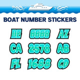 Custom Boat Registration Numbers Stickers Letter Decal 2pcs - Plain Green C155