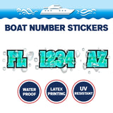 Custom Boat Registration Numbers Stickers Letter Decal 2pcs - Plain Green C155