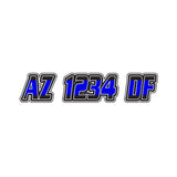 Custom Boat Registration Numbers Stickers Letter Decal 2pcs - Plain Blue C157