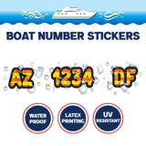 Custom Boat Registration Numbers Stickers Letter Decal 2pcs - Plain Orange Yellow C158