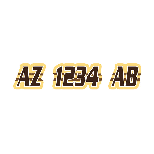 Custom Boat Registration Numbers Stickers Letter Decal 2pcs - Plain Yellow C161