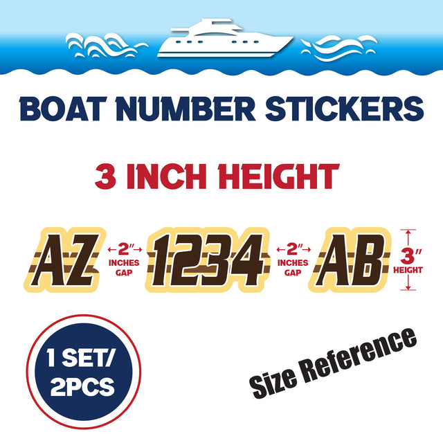 Custom Boat Registration Numbers Stickers Letter Decal 2pcs - Plain Yellow C161