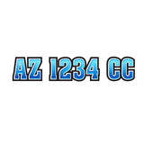 Custom Boat Registration Numbers Stickers Letter Decal 2pcs - 3D Blue C165