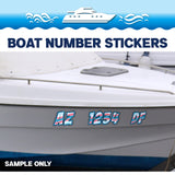 Custom Boat Registration Numbers Stickers Letter Decal 2pcs - 3D Blue C176