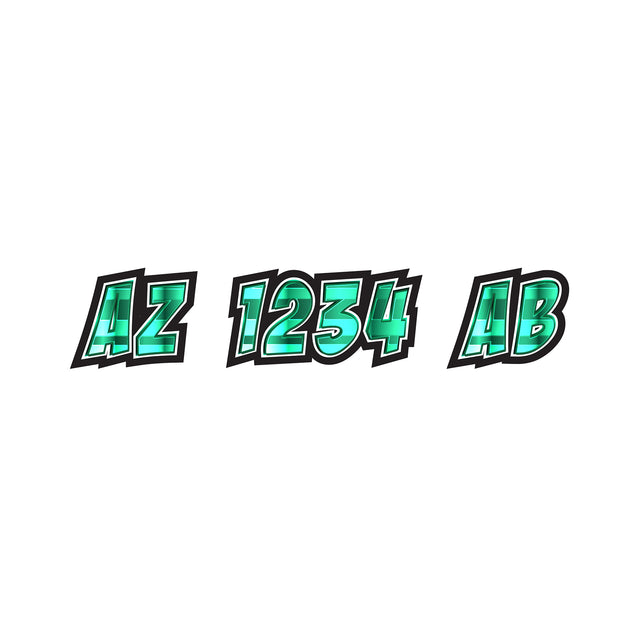 Custom Boat Registration Numbers Stickers Letter Decal 2pcs - 3D Green C178