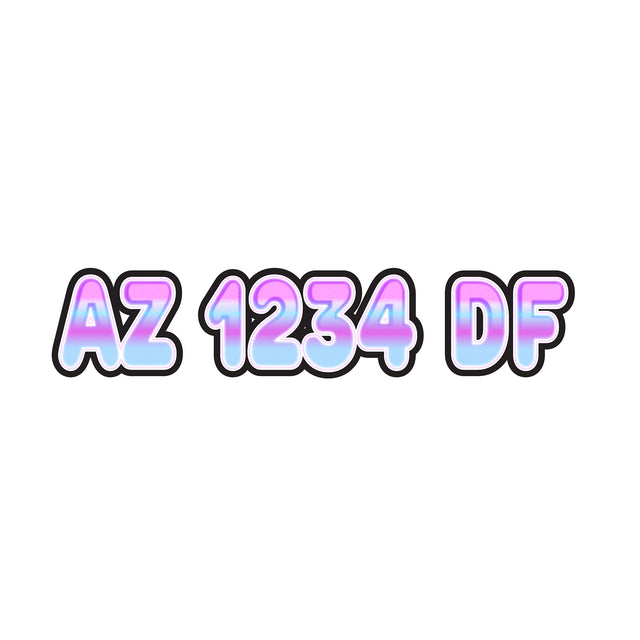 Custom Boat Registration Numbers Stickers Letter Decal 2pcs - 3D Pink Blue C183