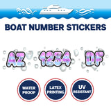 Custom Boat Registration Numbers Stickers Letter Decal 2pcs - 3D Pink Blue C183