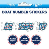 Custom Boat Registration Numbers Stickers Letter Decal 2pcs - 3D Blue Pink C185