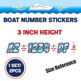 Custom Boat Registration Numbers Stickers Letter Decal 2pcs - 3D Blue Pink C185