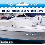 Custom Boat Registration Numbers Stickers Letter Decal 2pcs - 3D Gold C186