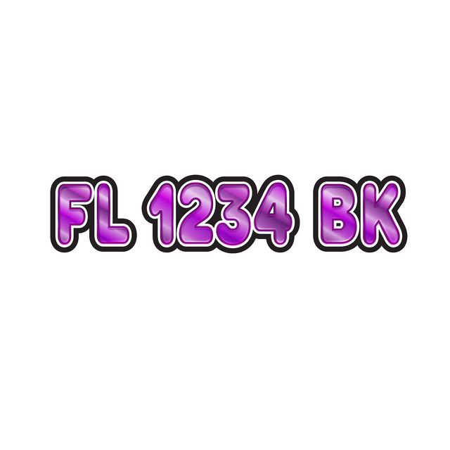 Custom Boat Registration Numbers Stickers Letter Decal 2pcs - 3D Purple C187