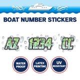 Custom Boat Registration Numbers Stickers Letter Decal 2pcs - Dot Green C189