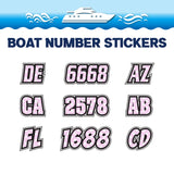 Custom Boat Registration Numbers Stickers Letter Decal 2pcs - Dot Pink C190