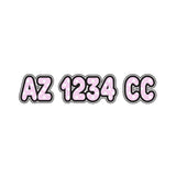 Custom Boat Registration Numbers Stickers Letter Decal 2pcs - Dot Pink C190