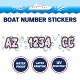 Custom Boat Registration Numbers Stickers Letter Decal 2pcs - Dot Pink C190