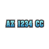 Custom Boat Registration Numbers Stickers Letter Decal 2pcs - Dot Blue C191