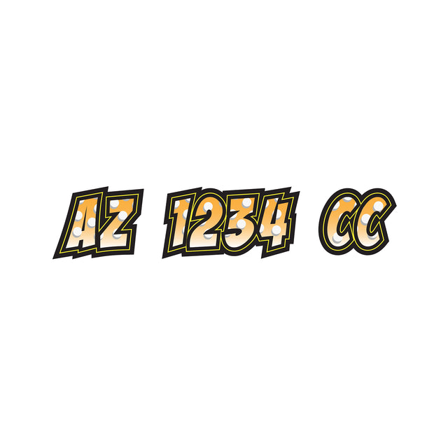 Custom Boat Registration Numbers Stickers Letter Decal 2pcs - Dot Orange C192