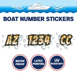 Custom Boat Registration Numbers Stickers Letter Decal 2pcs - Dot Orange C192