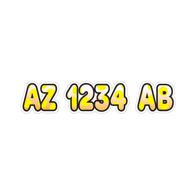 Custom Boat Registration Numbers Stickers Letter Decal 2pcs - Dot Yellow C193