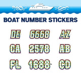 Custom Boat Registration Numbers Stickers Letter Decal 2pcs - Dot Colorful C195