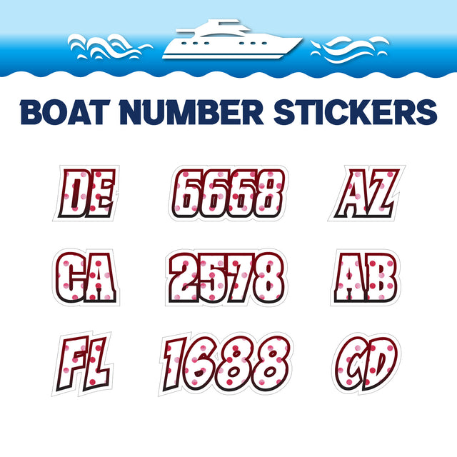 Custom Boat Registration Numbers Stickers Letter Decal 2pcs - Dot C197