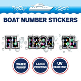 Custom Boat Registration Numbers Stickers Letter Decal 2pcs - Dot Colorful C198