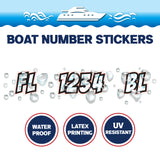 Custom Boat Registration Numbers Stickers Letter Decal 2pcs - Dot Blue C199