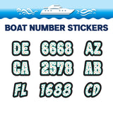 Custom Boat Registration Numbers Stickers Letter Decal 2pcs - Dot Colorful C200