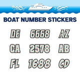 Custom Boat Registration Numbers Stickers Letter Decal 2pcs - Dot Colorful C201