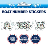 Custom Boat Registration Numbers Stickers Letter Decal 2pcs - Dot Colorful C201