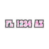 Custom Boat Registration Numbers Stickers Letter Decal 2pcs - Dot Pink C202