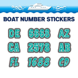 Custom Boat Registration Numbers Stickers Letter Decal 2pcs - Dot Green C204