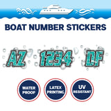 Custom Boat Registration Numbers Stickers Letter Decal 2pcs - Dot Green C204