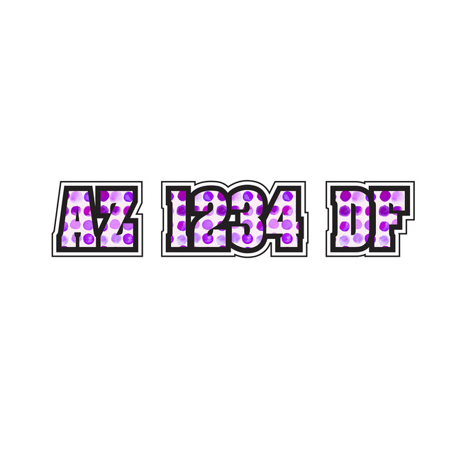 Custom Boat Registration Numbers Stickers Letter Decal 2pcs - Dot Purple C206