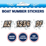 Custom Boat Registration Numbers Stickers Letter Decal 2pcs - Dot Brown C207