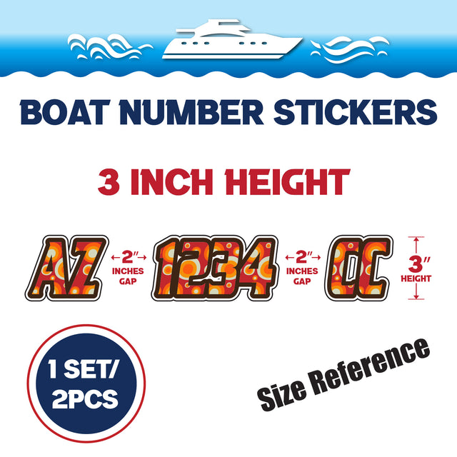 Custom Boat Registration Numbers Stickers Letter Decal 2pcs - Dot Red C208