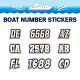 Custom Boat Registration Numbers Stickers Letter Decal 2pcs - Dot Colorful C209