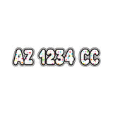 Custom Boat Registration Numbers Stickers Letter Decal 2pcs - Dot Colorful C209