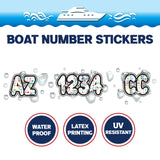 Custom Boat Registration Numbers Stickers Letter Decal 2pcs - Dot Colorful C209