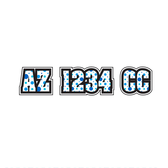 Custom Boat Registration Numbers Stickers Letter Decal 2pcs - Dot Blue C210