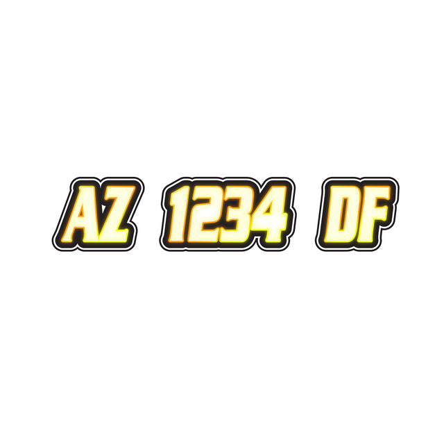 Custom Boat Registration Numbers Stickers Letter Decal 2pcs - Lighting Yellow C215