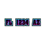 Custom Boat Registration Numbers Stickers Letter Decal 2pcs - Lighting Purple Blue C221