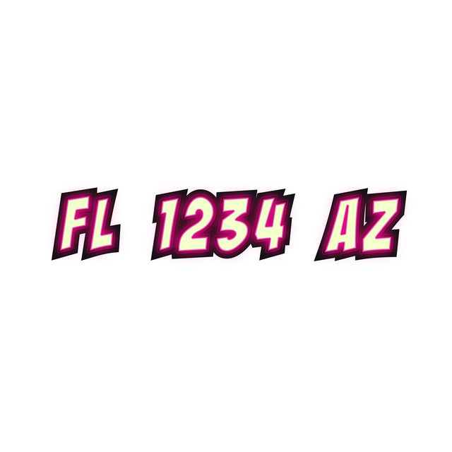 Custom Boat Registration Numbers Stickers Letter Decal 2pcs - Lighting Yellow Red C222