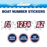 Custom Boat Registration Numbers Stickers Letter Decal 2pcs - Lighting Yellow Red C222